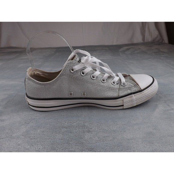 Converse All Star Sneakers Men's Size‎ 8 Women's Size 10 Silver Glitter Casual - Picture 12 of 16
